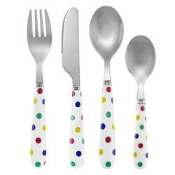 Children's Ceramic Spot Cutlery Set, 4 Piece